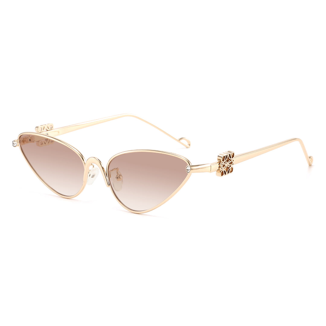 Women's Cat-Eye Sunglasses with Elegant Accents and UV Protection Bowlift