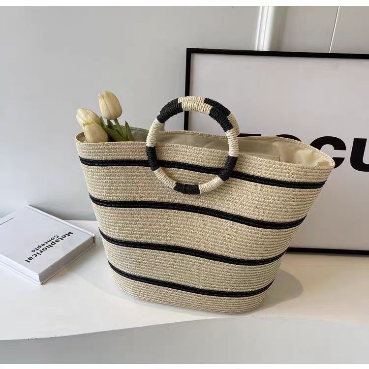 Elegant and Structured Basket Bag with Round Handles Bowlift