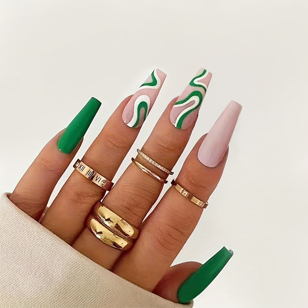 Artistic Long-Lasting Press-On Nail Set Bowlift