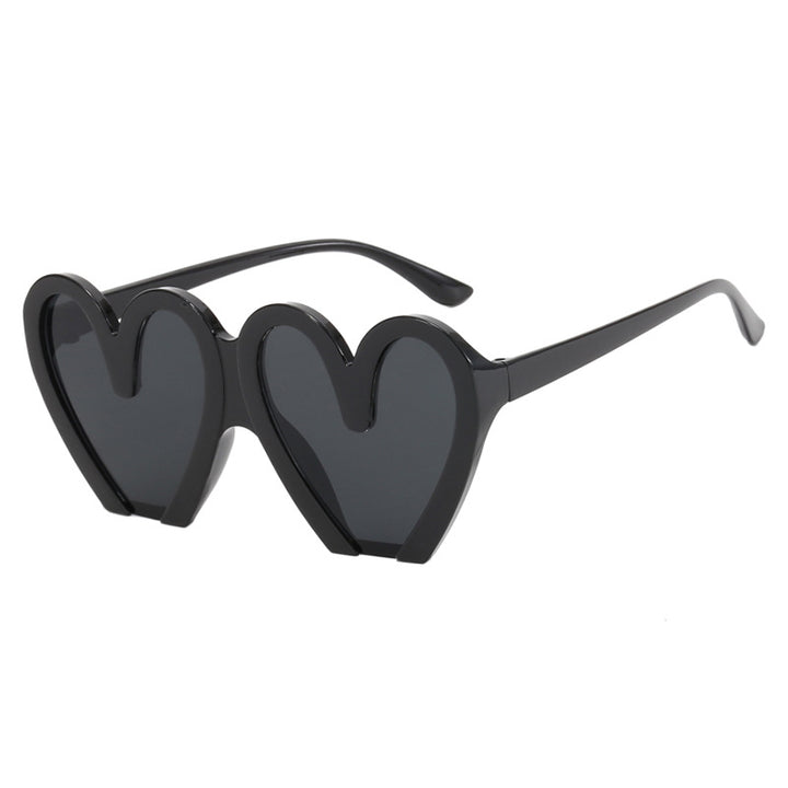 Women's Heart-Shaped Sunglasses with Durable Plastic Frame and UV Protection Bowlift
