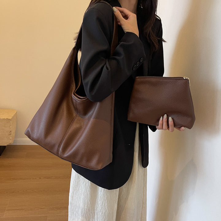 Textured Leather Hobo Bag Bowlift