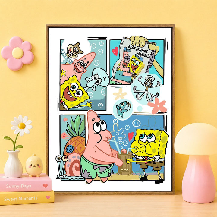 Cartoon Character Themed Wall Art Print Bowlift
