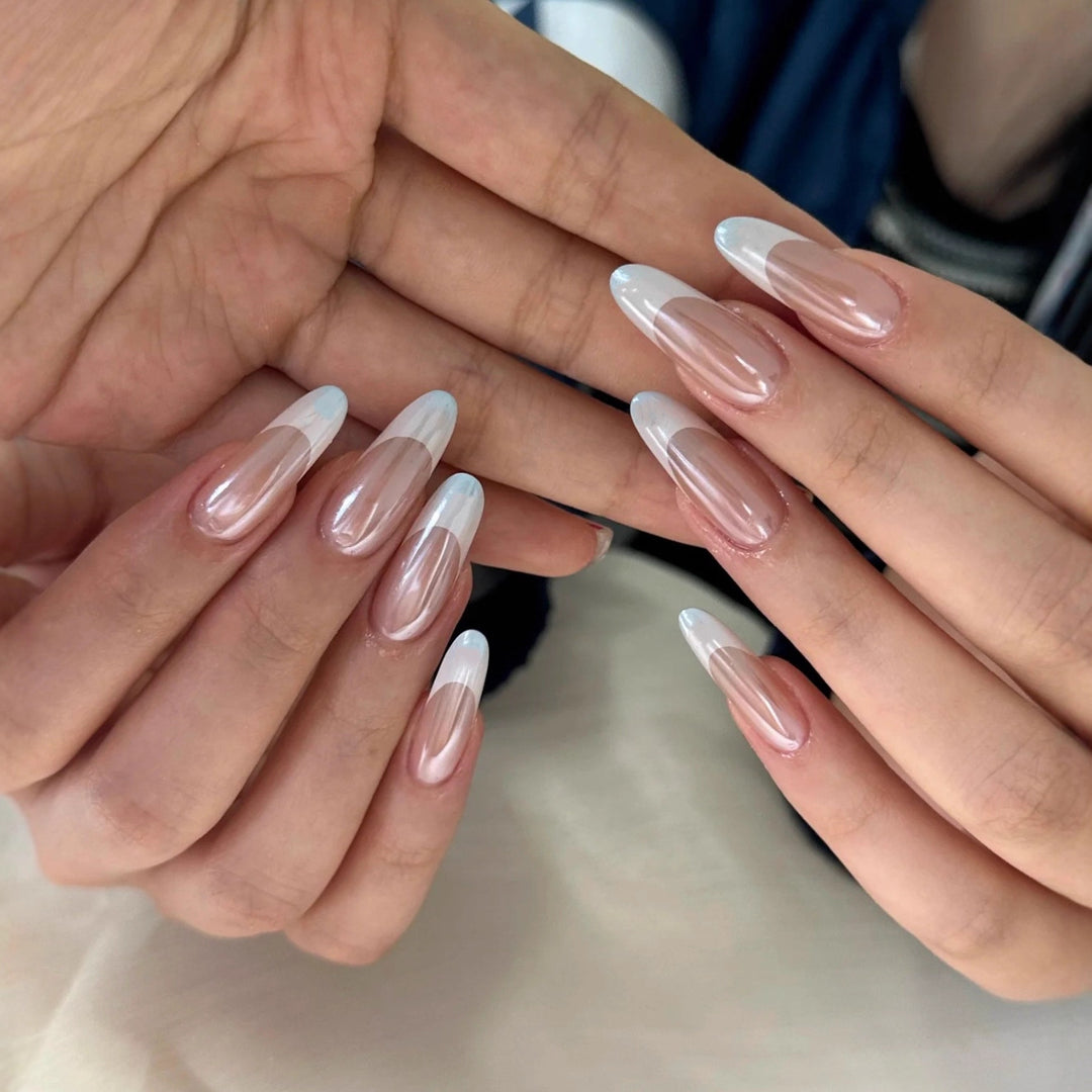 Ombre Stiletto Press-On Nails with Iridescent Finish Bowlift