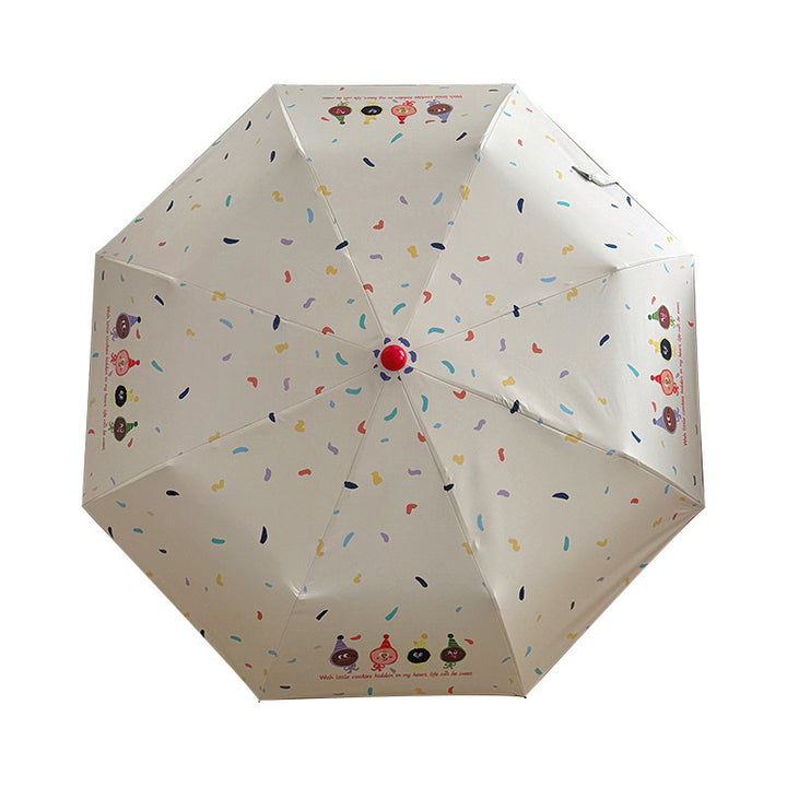 Women Folding Umbrella with Playful Cartoon Designs Bowlift