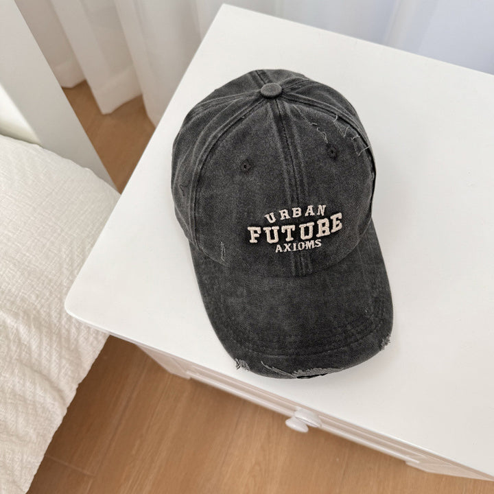 Men's Distressed Cotton Adjustable Baseball Cap Bowlift