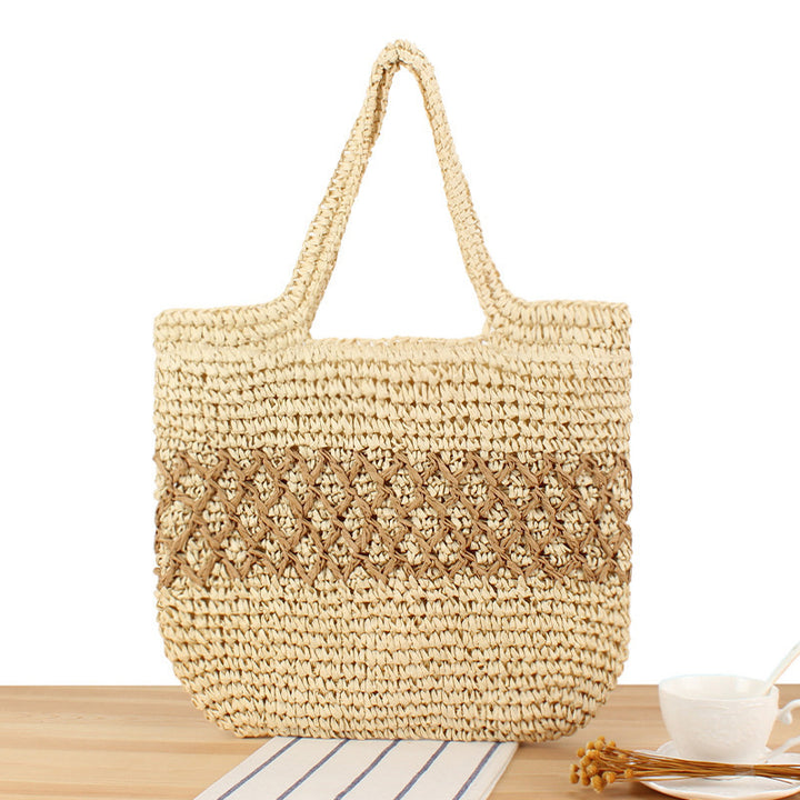 Large Handmade Straw Shopping Bag Bowlift