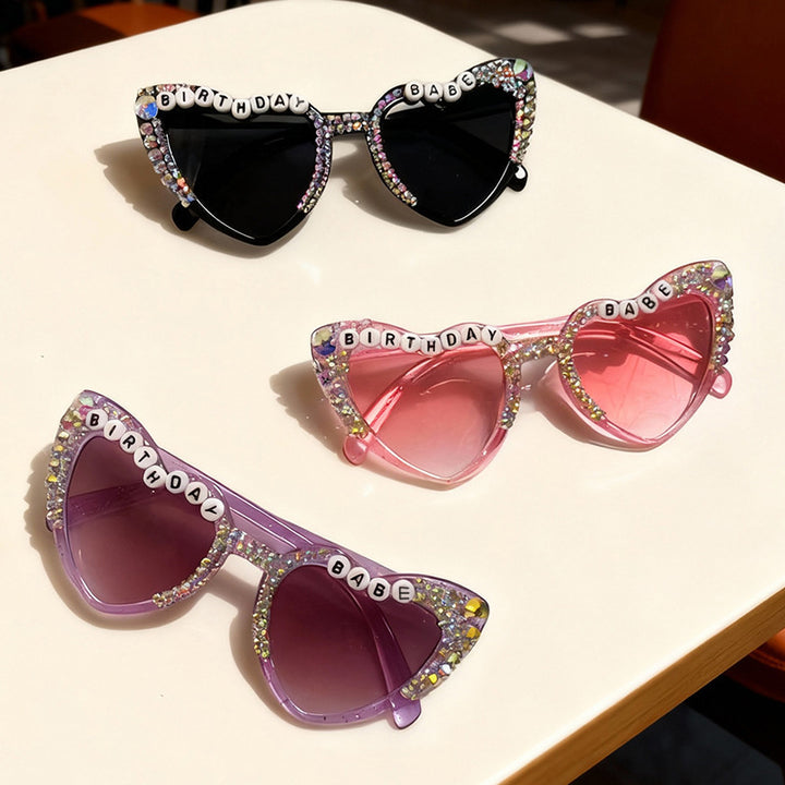 Birthday-Themed Heart-Shaped Sunglasses Bowlift