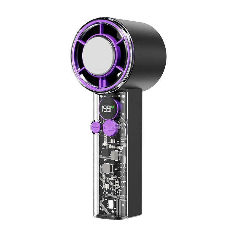 Ladies portable hand fan with digital temperature display Bowlift