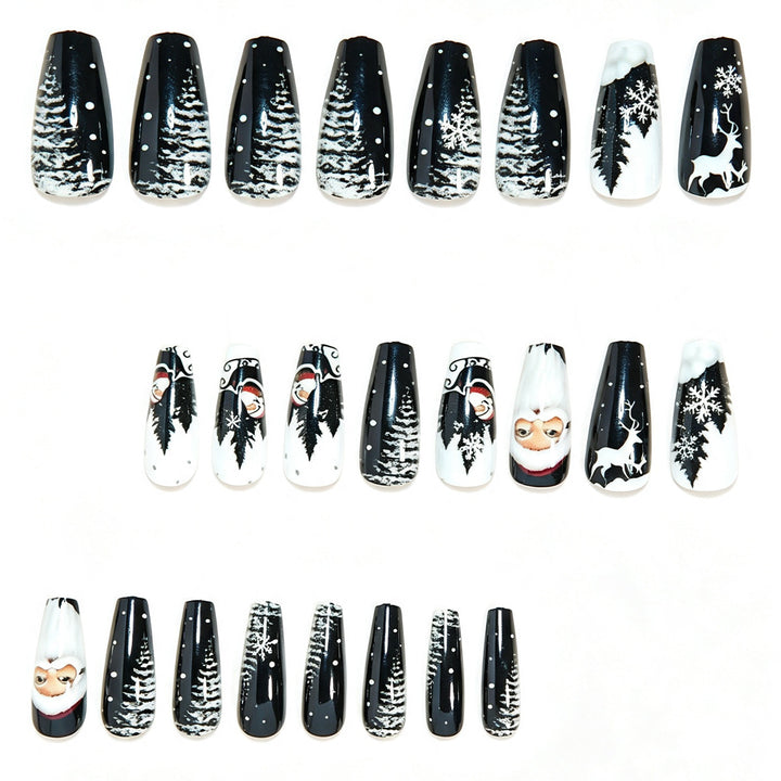 Seasonal Themed Long Press-On Nail Design Bowlift