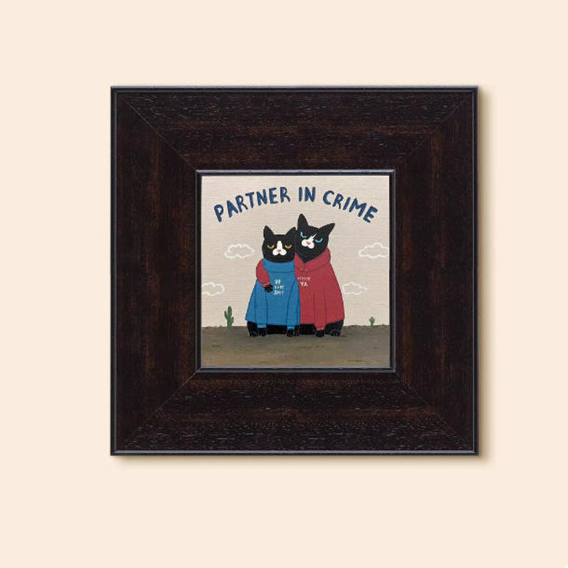 Women Full Art Print with Stylish Woman and Cat