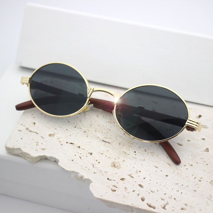Elegant round sunglasses with high-quality metal frame Bowlift