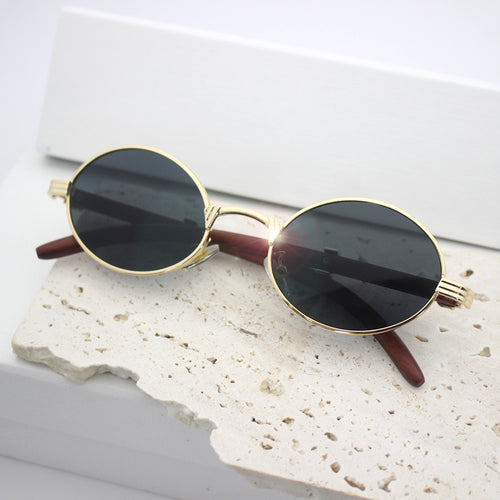 Elegant round sunglasses with high-quality metal frame Bowlift