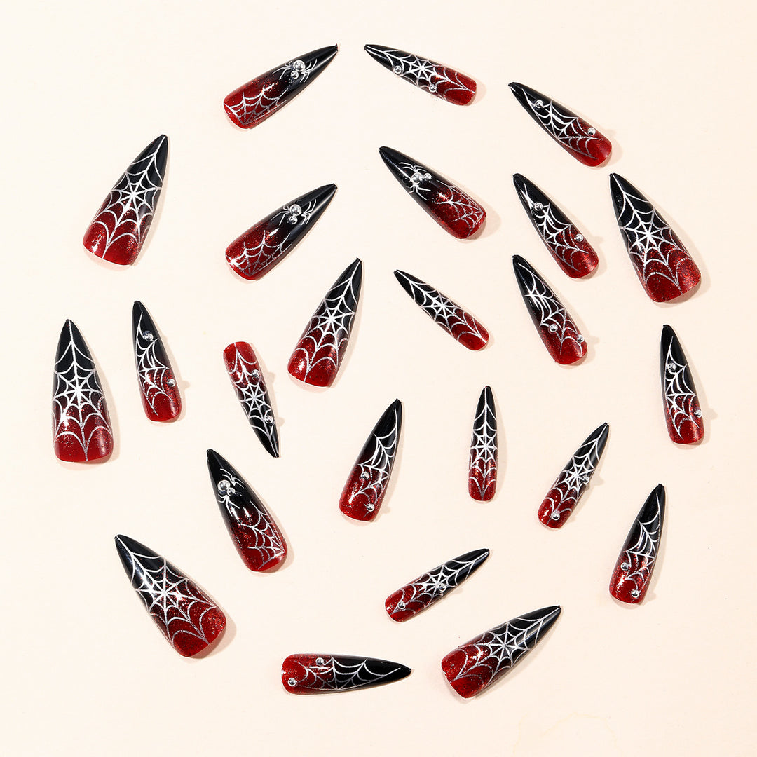Gothic Spider Web Press-On Nail Extensions Bowlift