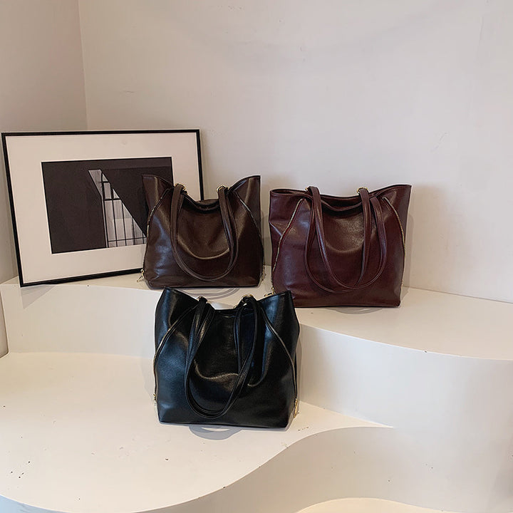 Elegant Faux Leather Tote Bag Bowlift