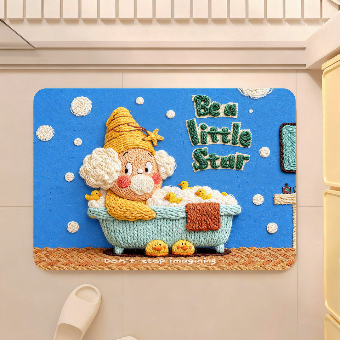 Whimsical Playful Character Bath Mat