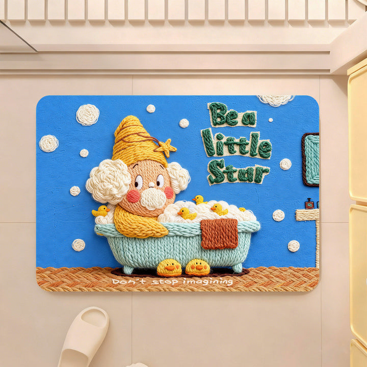 Whimsical Playful Character Bath Mat