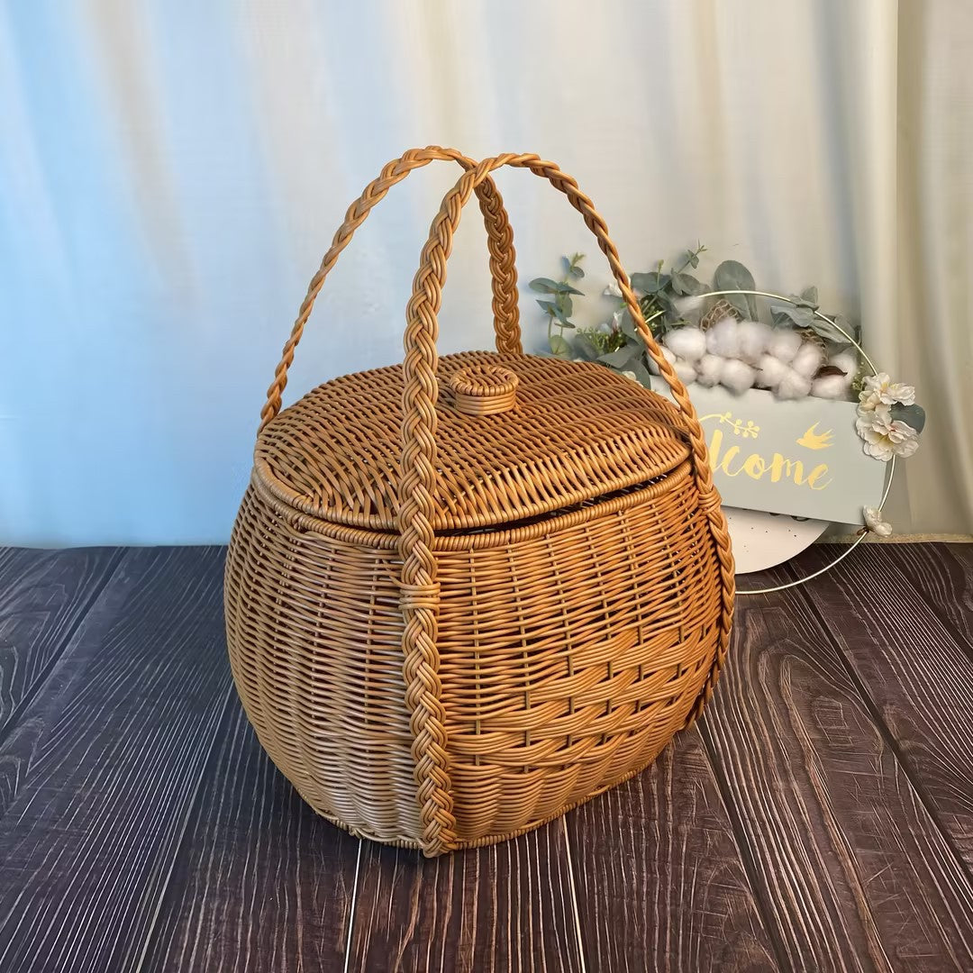 Handcrafted Woven Storage Basket Bowlift