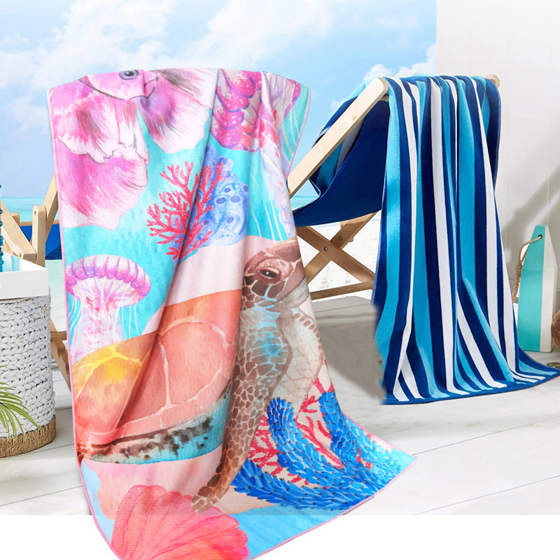 Beach towel with colorful underwater motif Bowlift