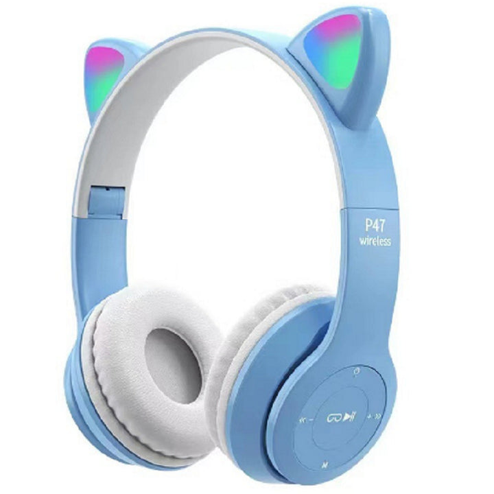 Wireless Cat Ear Headphones with Colorful LED Light Bowlift