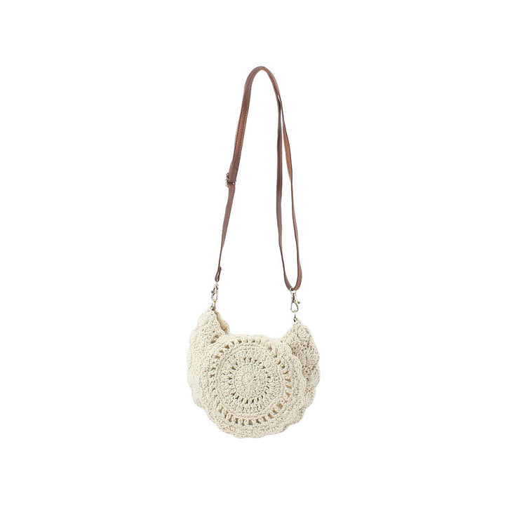 Handcrafted shoulder bag with unique crochet pattern Bowlift