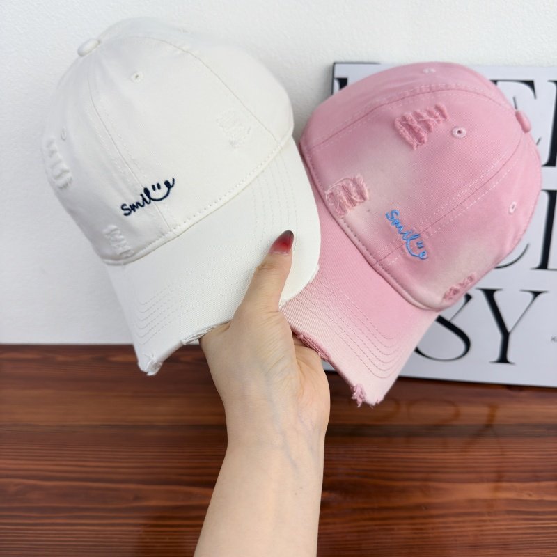 Women's Distressed Cotton Baseball Cap Bowlift 1784270843