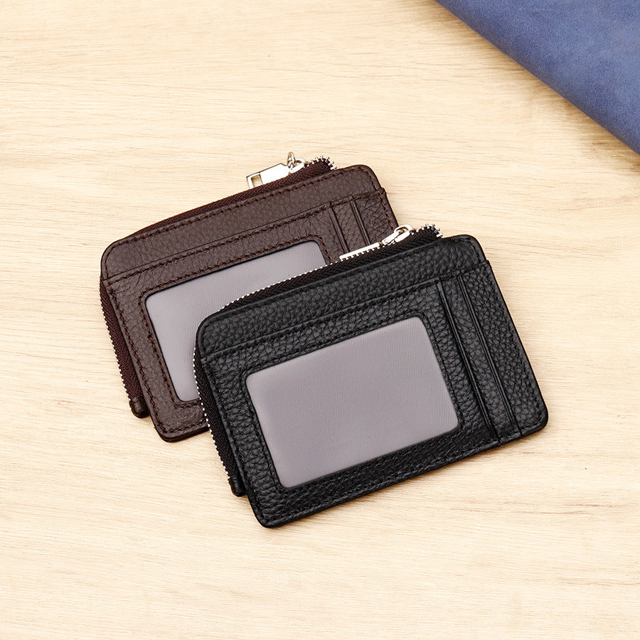 Zippered Leather Cardholder Bowlift
