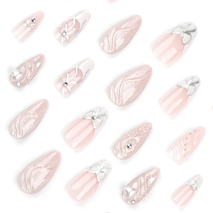 Artful stiletto nails with elegant decoration Bowlift