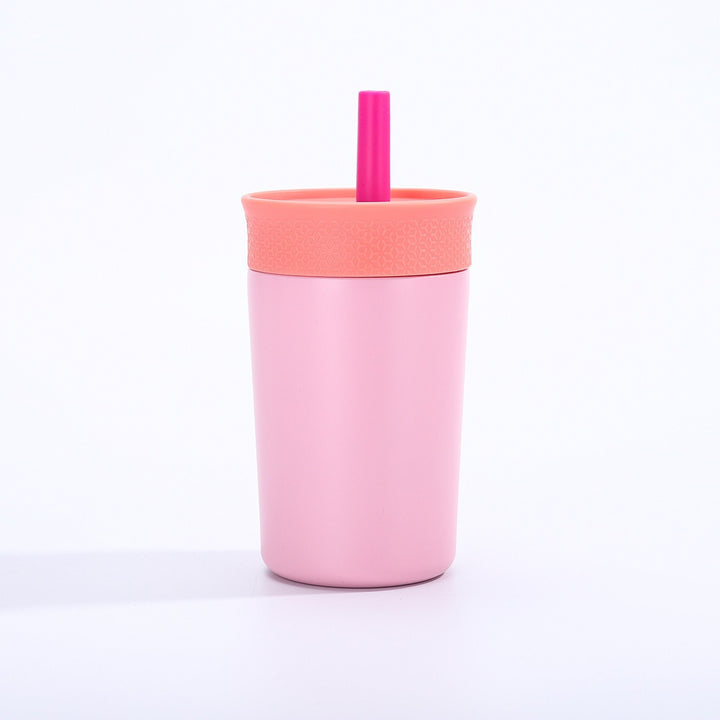 Women insulated coffee cup with integrated straw Bowlift