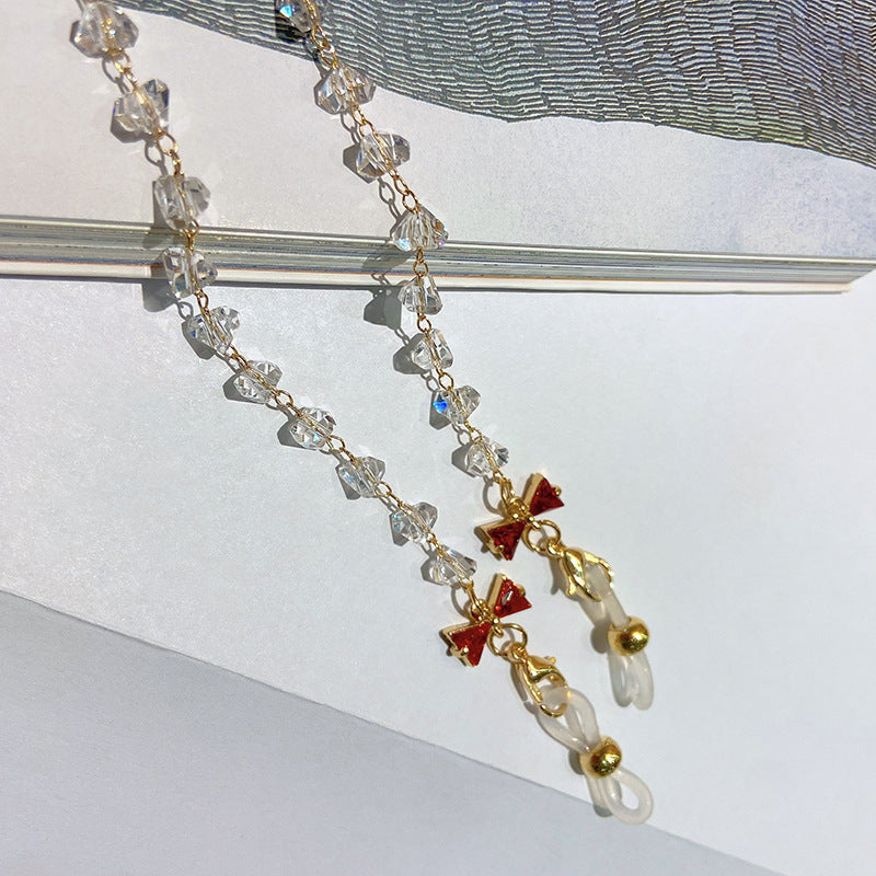 Jewelry necklace with sparkling crystals and elegant pendants Bowlift