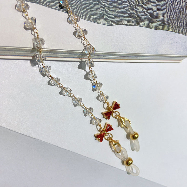 Jewelry necklace with sparkling crystals and elegant pendants Bowlift