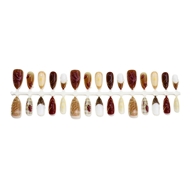 Nail set with elegant flower and glitter accents Bowlift