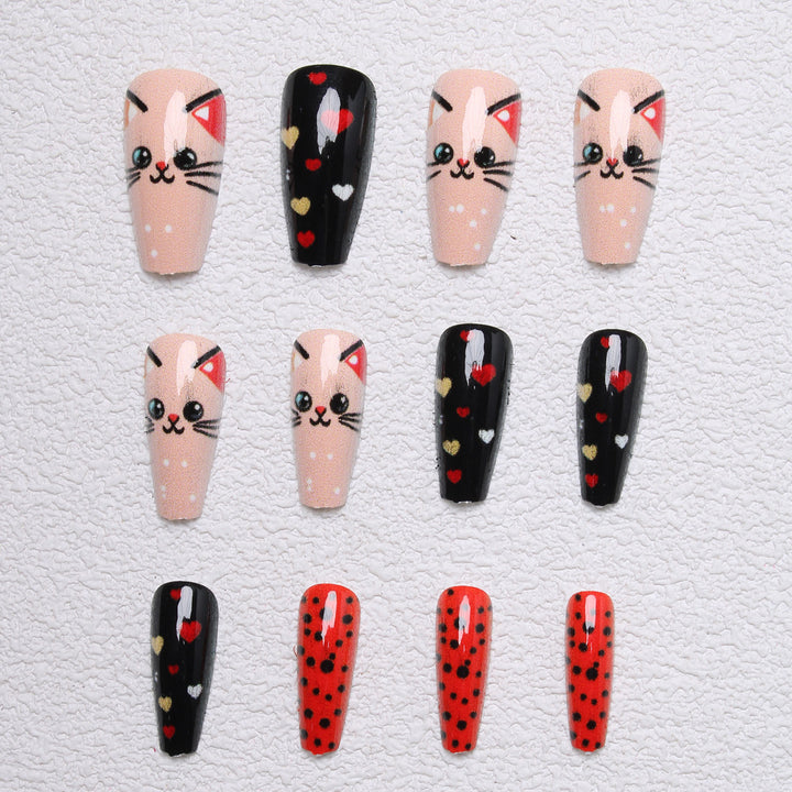 Playful Cat-Themed Press-On Nails Bowlift