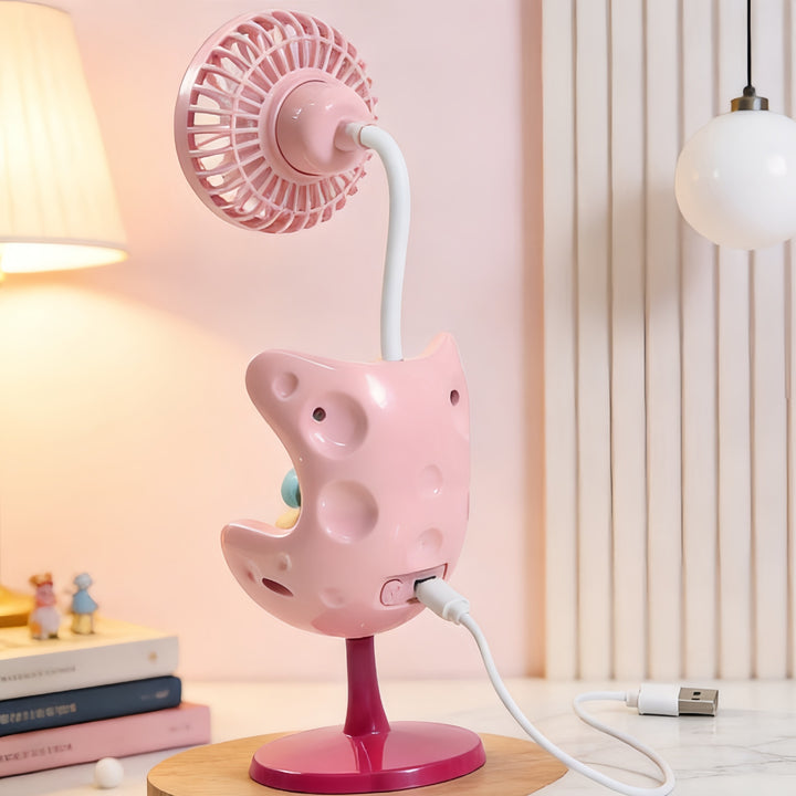 Women's Portable Mini Fan with Fun Bear Design Bowlift