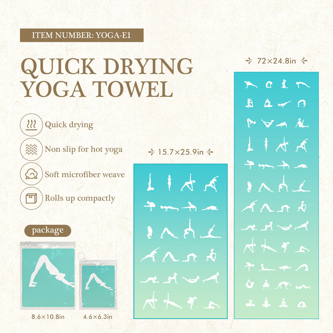 Quick-Drying Non-Slip Microfiber Yoga Towel with Mandala Grip Pattern Bowlift