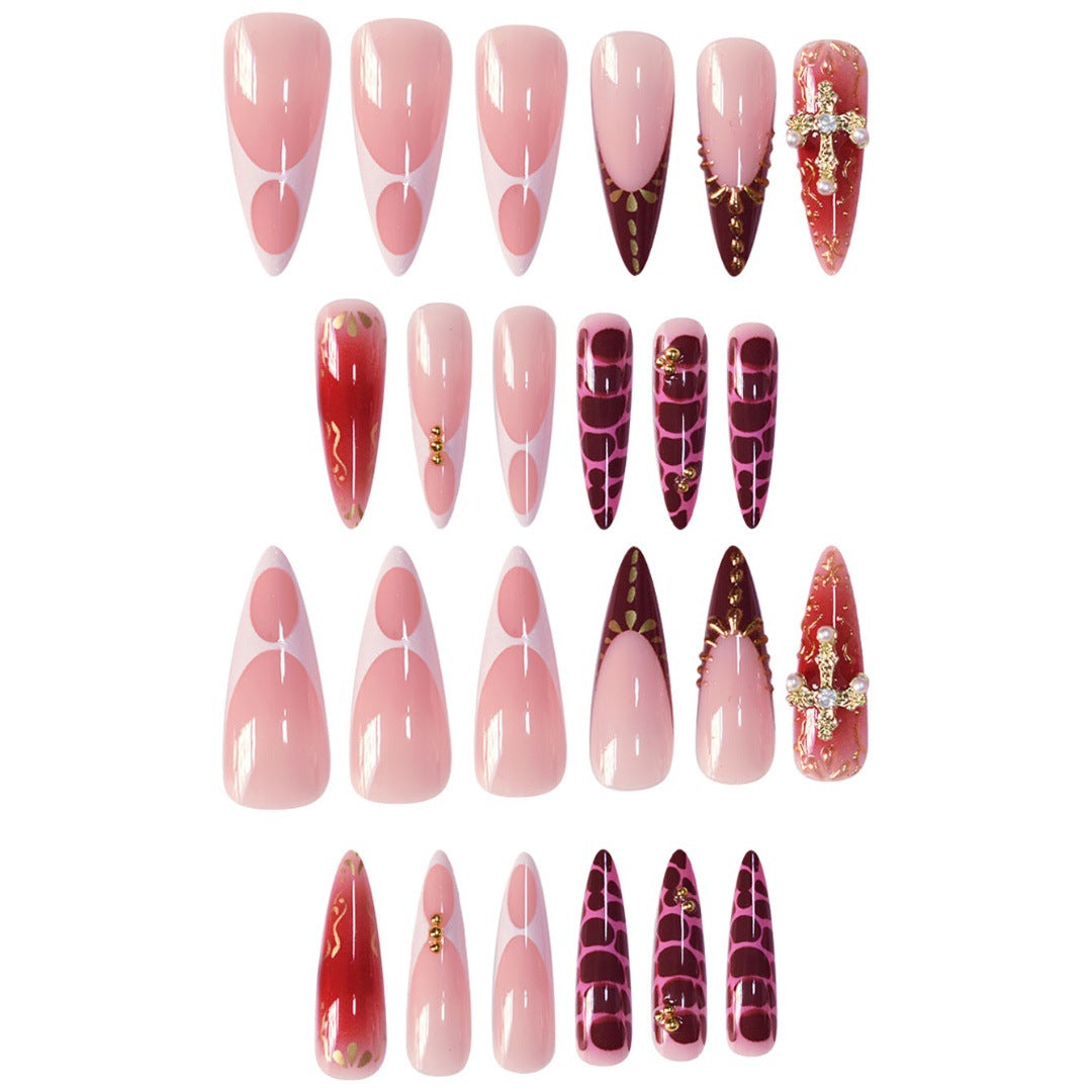Glamorous Decorative Stiletto Press-On Nail Set Bowlift