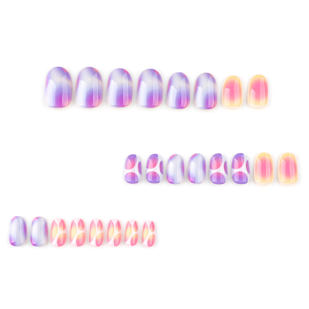 Elegant and creative nail art with a gentle gradient and geometric accents Bowlift
