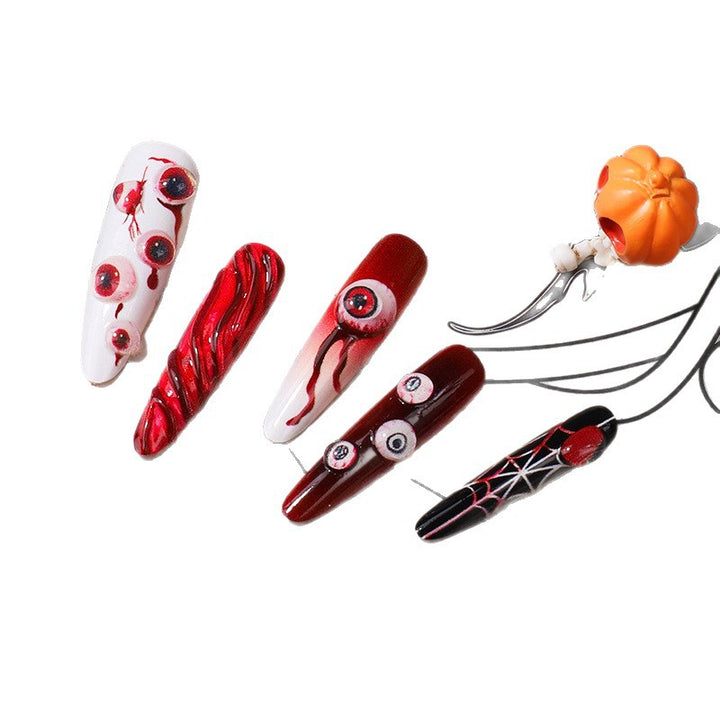 Creative Halloween-Themed Press-On Nail Set Bowlift