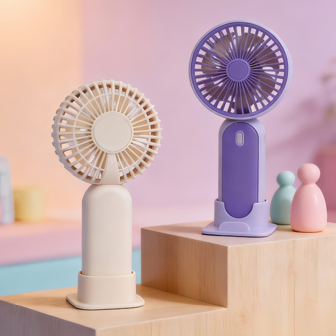 Women's Portable Handheld Fan with USB Charging Function and Ergonomic Handle Bowlift