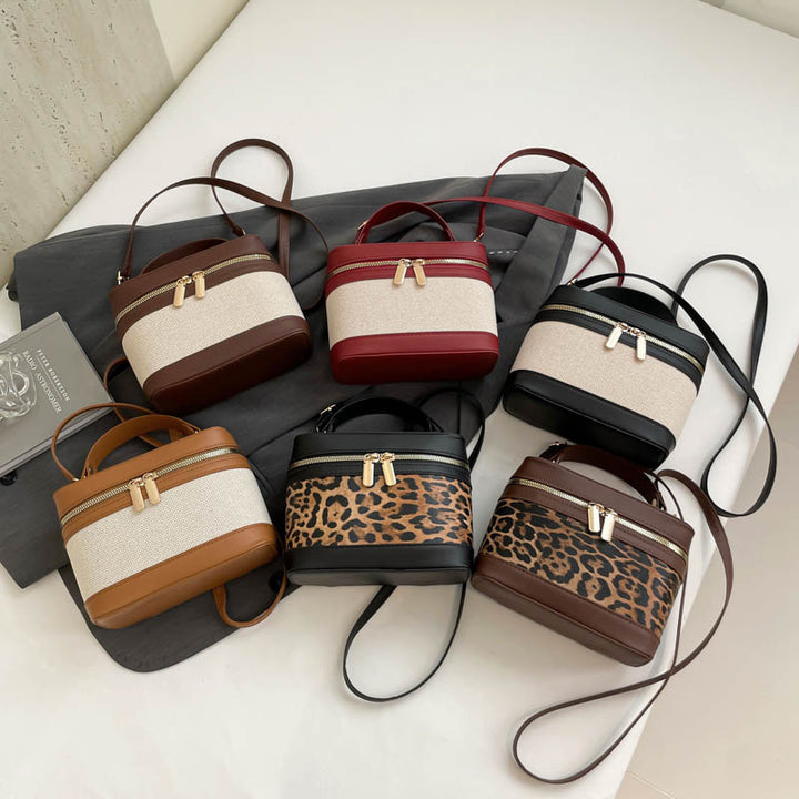 WoChic Leather and Fabric Crossbody Bag Bowlift