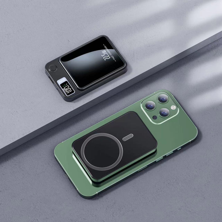 Portable power bank with intelligent LCD display and wireless charging function Bowlift
