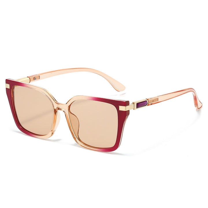 Oversized Square Frame Sunglasses with Gold Accents Bowlift