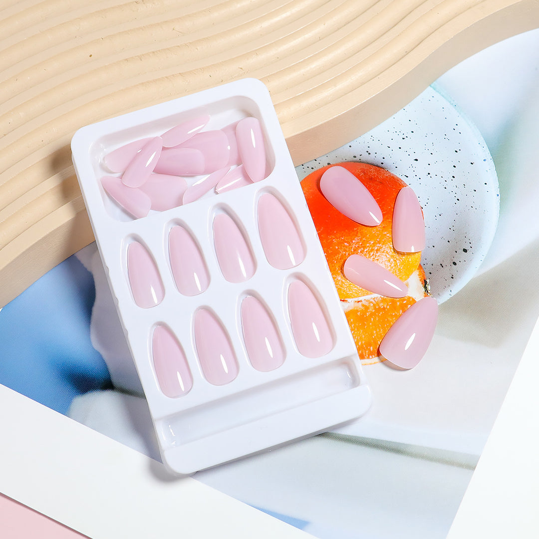 Press-On Nail Kit with Almond Shape and Natural Finish Bowlift