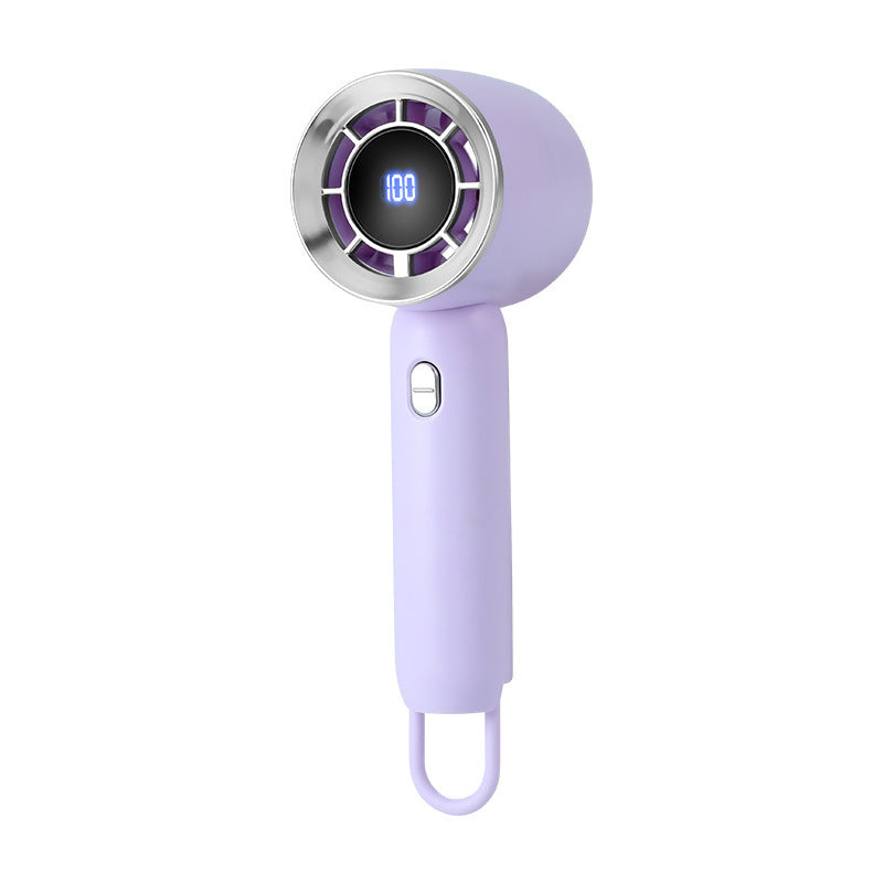 Unisex Portable Mini Hand Fan with Digital Speed Display Bowlift