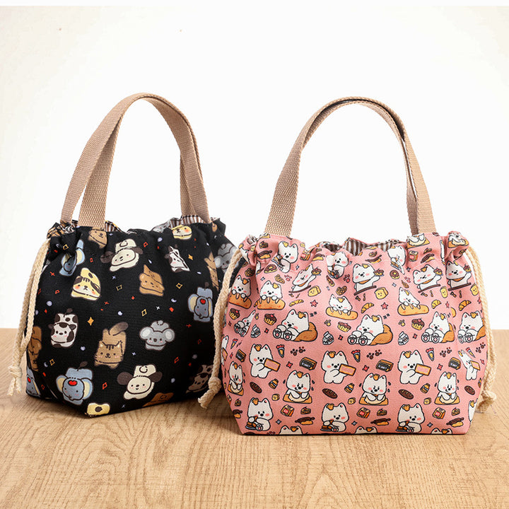Drawstring Cat-Themed Storage Bag Bowlift