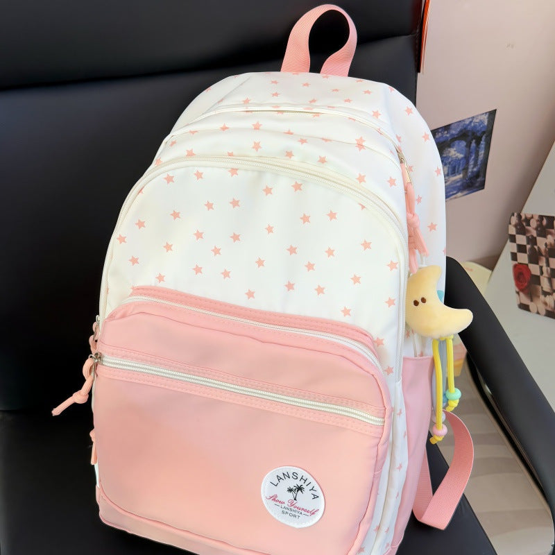 Star-Patterned Graphic Backpack