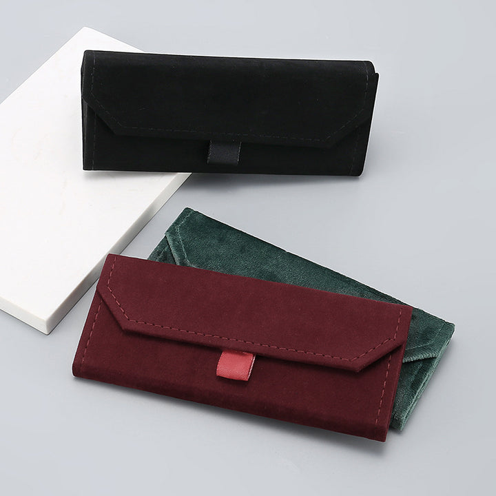 Foldable Suede Sunglasses Case with Magnetic Closure Bowlift