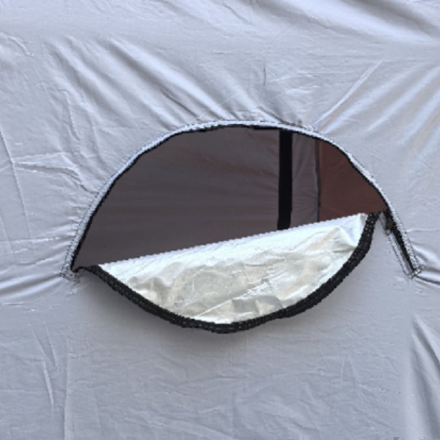 Portable pop-up privacy shower changing tent with zippered door Bowlift