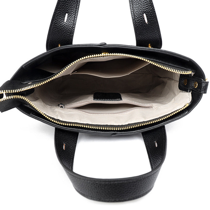 Textured Vegan Leather Multi-Pocket Tote Bowlift