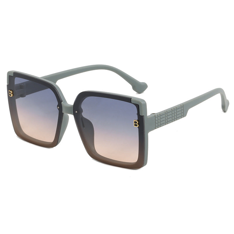 Women's fashionable square sunglasses with textured temple design Bowlift