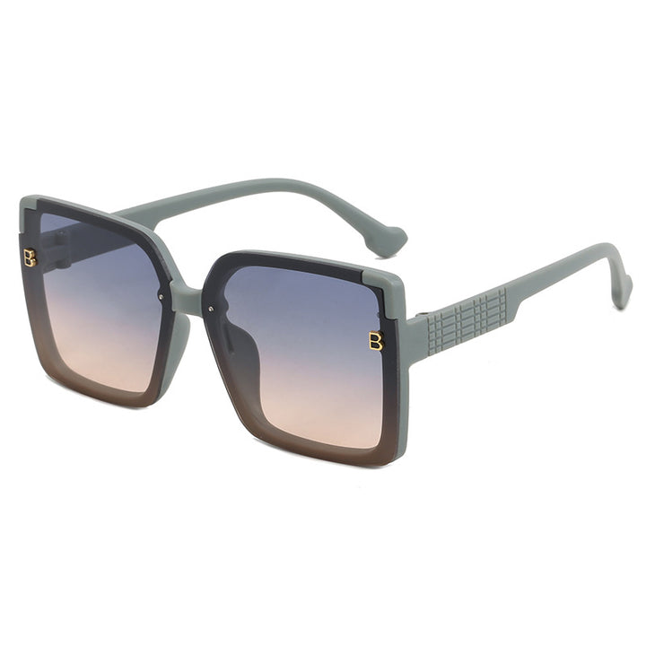 Women's fashionable square sunglasses with textured temple design Bowlift